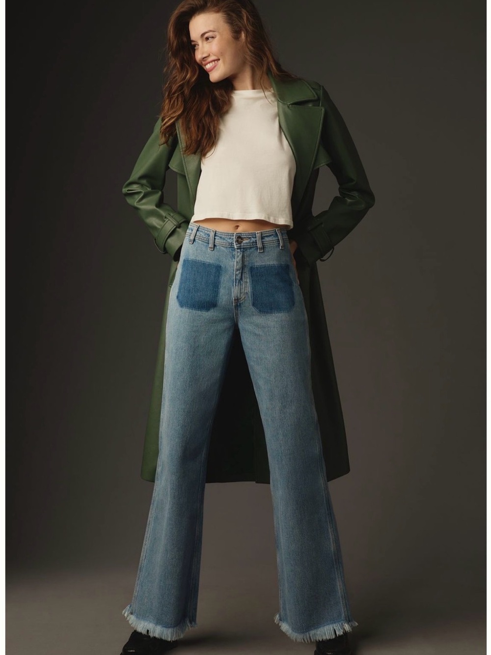 Seventy + Mochi Light Blue Straight -Leg Jeans with Frayed Hem